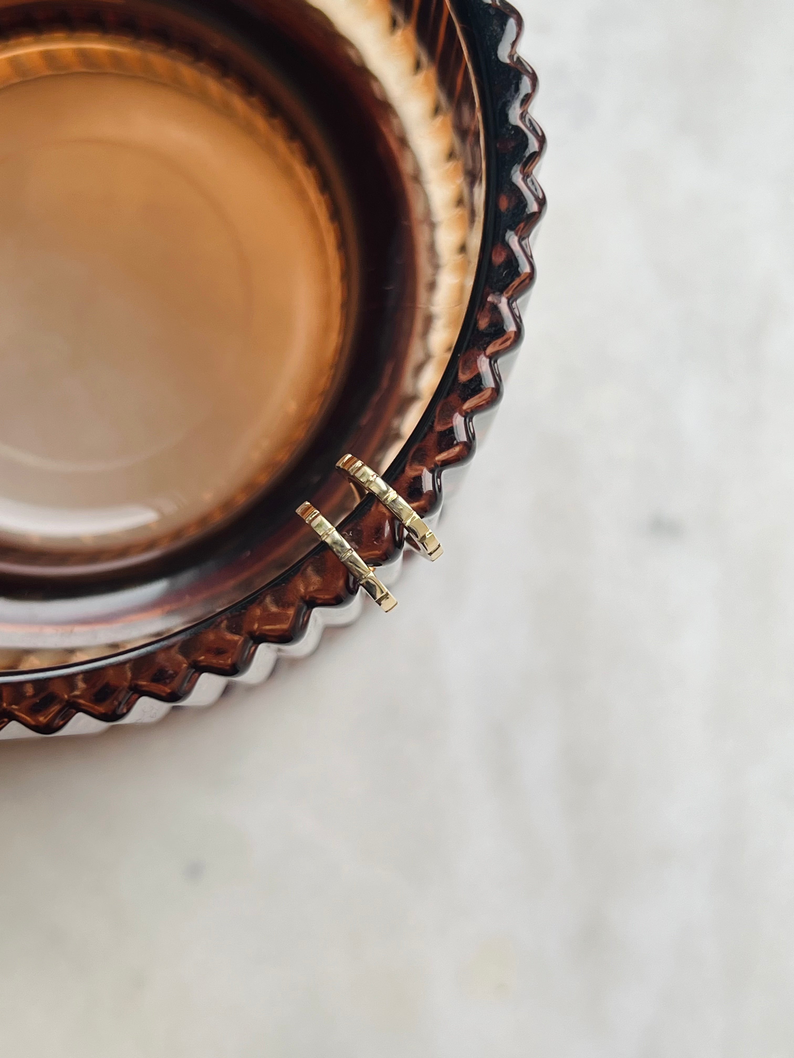 Gold engraved hoops