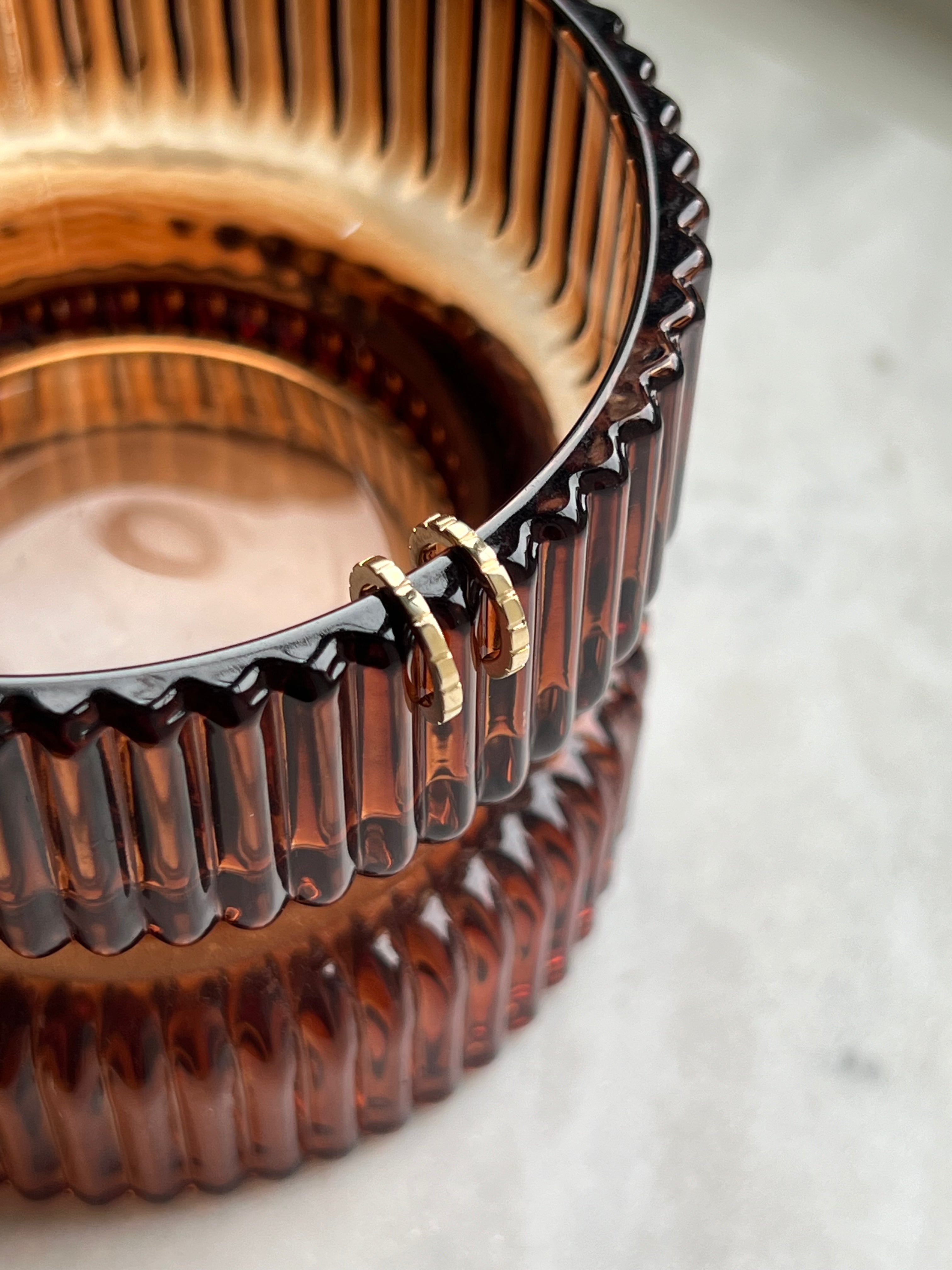 Gold engraved hoops