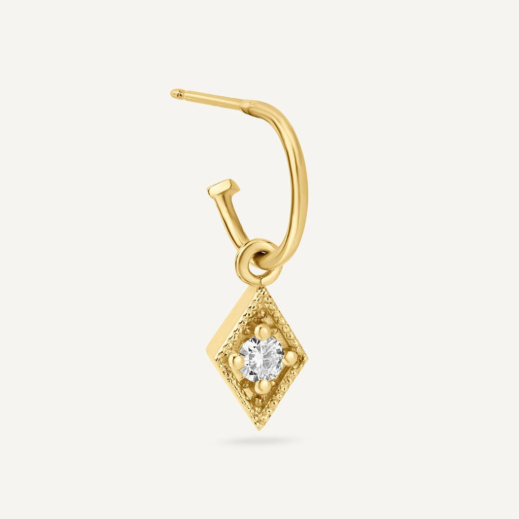 Gold charm hoop