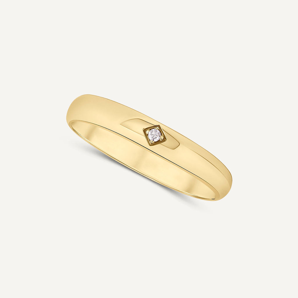 Minimal diamond wedding ring