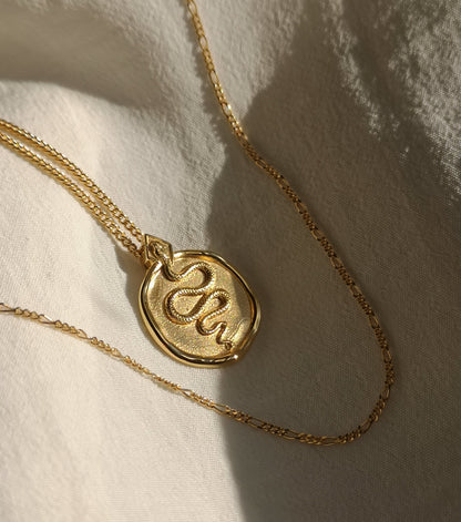 serpent pendant, snake pendant, snake jewellery, snake medallion, gold medallion necklace, necklace, gold chain, jewellery by jade, jwllry by jade