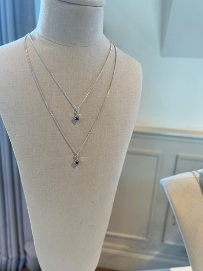 Silver Iris Charm Necklace