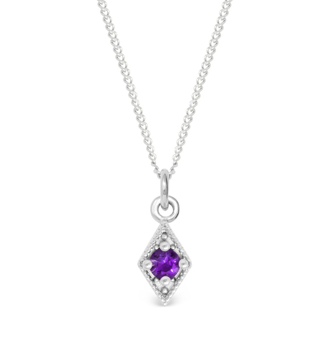 Silver Iris Charm Necklace